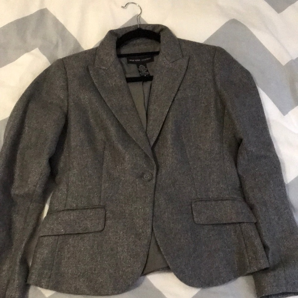 New York & Company Grey/Silver Blazer